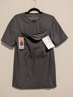 Lalabu Dad Shirt Gray Babywearing Shirt Men’s Medium Short Sleeve New With Tags